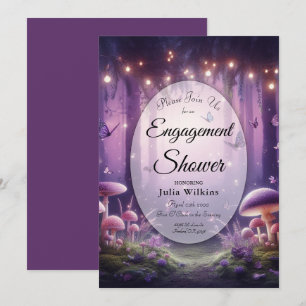 Invitación Morada Mariposas Starlit Skies Engagement Shower