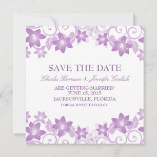 Invitación Morada Simple Floral para Guardar la Fe
