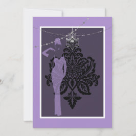 Invitación morada y negra