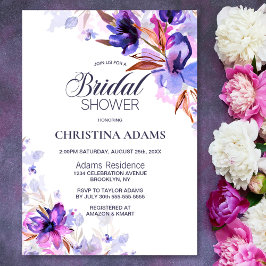 Invitación Morado acuarela Floral Brigada