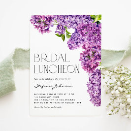 Invitación Morado acuarela Lilac Flores Noal Luncheon