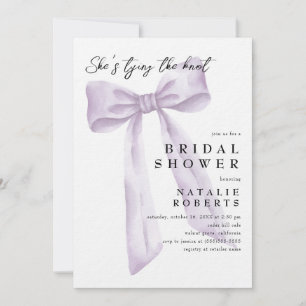Invitación Morado amargo atando la ducha nupcial
