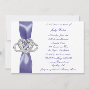 Invitación Morado Azul Infinito Corazón Ducha Bridal
