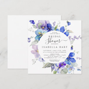 Invitación Morado azul malva viola primavera floral ducha de 