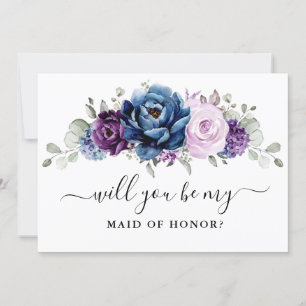 Invitación Morado azul turbio ¿Serás mi empleada de honor?