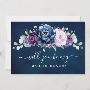 Invitación Morado azul turbio, serías mi empleada de honor In