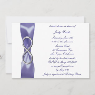 Invitación Morado Blue Silver Infinity Bridal Shower