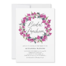 Morado Bougainvillea Wreath Bridal Luncheon