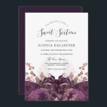 Invitación Morado Burgundy Floral Elegante dulce 16 Fiesta<br><div class="desc">Morado Borgoña Floral Elegante Sweet 16 Party Invitación Ver colección de coincidencias en la tienda Puede cambiar de color como quieras.</div>