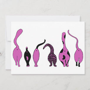 Invitación Morado de gatos