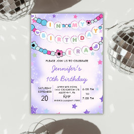 Invitación Morado En Mi Pulsera De Amistad De Cumpleaños