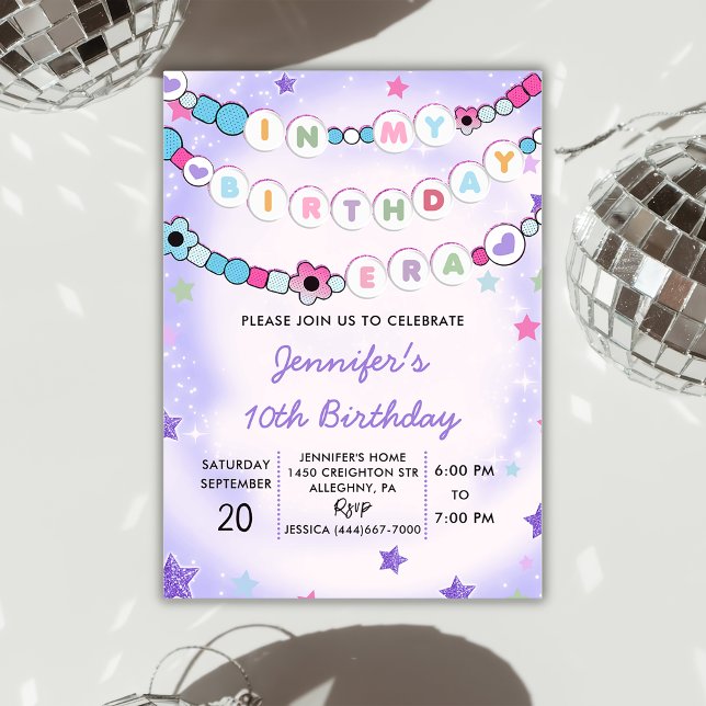 Invitación Morado En Mi Pulsera De Amistad De Cumpleaños (Subido por el creador)