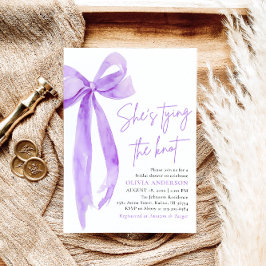 Invitación Morado está atando la ducha nupcial