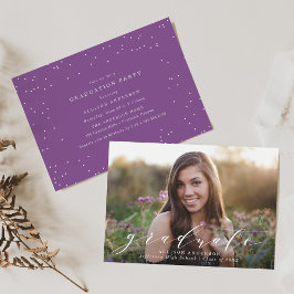 Invitación Morado | Fiesta de Graduación de Sweet Script Phot