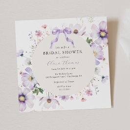 Invitación Morado Flor silvestre ducha de novia