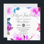 Invitación Morado Floral 40 y fabuloso 40.º Fiesta de cumplea<br><div class="desc">Purple Floral Fifty & Fabulous 40th Birthday Fiesta Diseño cortesía de www.createthecut.com Ver la colección de correspondencias en nuestra tienda de zazzle Niche & Nest (enlace abajo)</div>