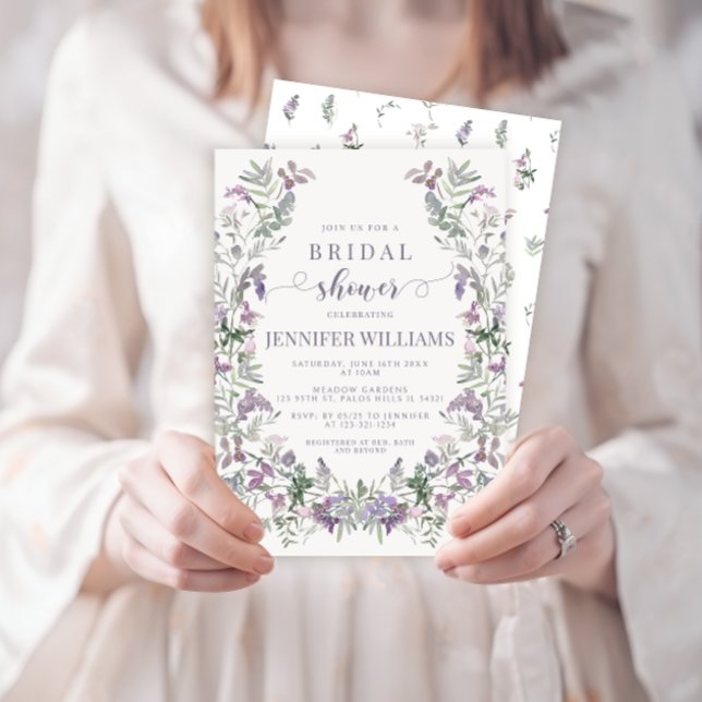 Invitación Morado floral bohemio Ducha Bridal (Subido por el creador)