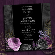 Morado gótico y Boda floral negro todo en uno