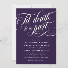 Invitación Morado hasta la muerte nos convierte en Boda Gótic