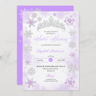 Invitación Morado invierno Maravilla de nieve dulce 16