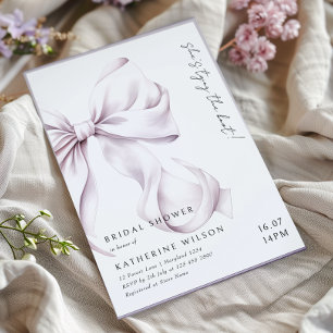 Invitación Morado Lilac Bow Bridal Shower