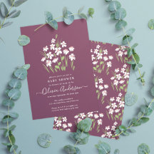 Morado margarita floral elegante hermosa ducha beb