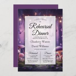 Invitación Morado mariposas Starlit Skies Ensayos Cena