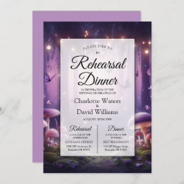 Invitación Morado mariposas Starlit Skies Ensayos Cena