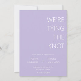 Invitación Morado Minimalista Estamos atando al Boda del nudo