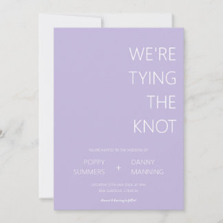 Invitación Morado Minimalista Estamos atando al Boda del nudo