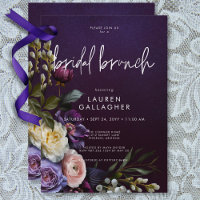 Morado morado oscuro y brunch floral crema