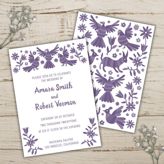 INVITACIÓN MORADO OTOMI MEXICANO (Subido por el creador)