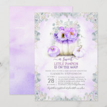 Morado Purpurina Pequeña Calabaza Floral Baby Show