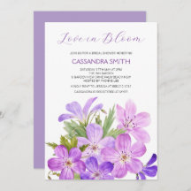 Morado rosa Geranium Floral Bridal Shower