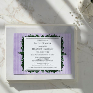 Invitación Morado Vintage Foliage Bridal Shower