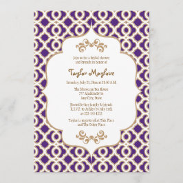 Invitación Morado y dorado, ducha de novia marroquí invita