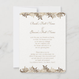 Invitación Moreno estilizado y hojas florales de Brown