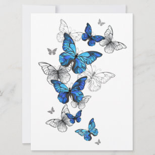 Invitación Morfo de las mariposas voladoras azules
