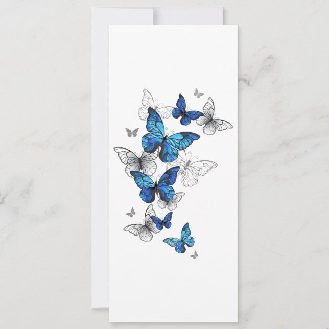 Invitación Morfo de las mariposas voladoras azules (Anverso)