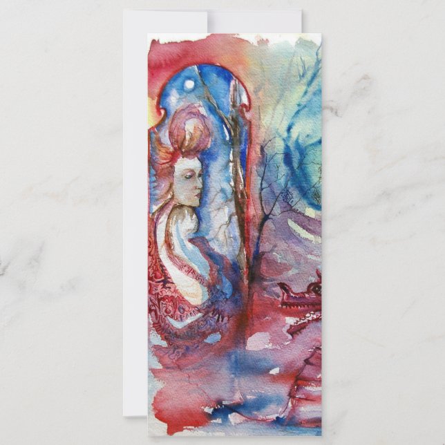 Invitación MORGANA, azul rosa morado rojo blanco (Anverso)