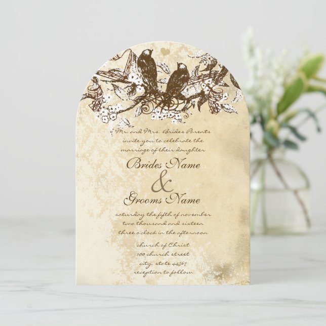 Invitación Morir Cortar el florecimiento del cerezo rústico A (Anverso de pie)