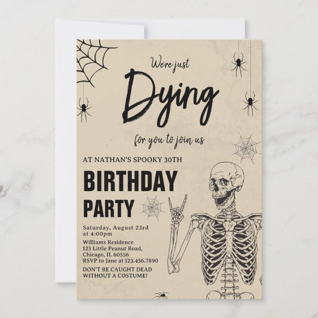 Invitación Morir Para Que Te Unas A Nosotros Cumpleaños De Ha (Anverso)