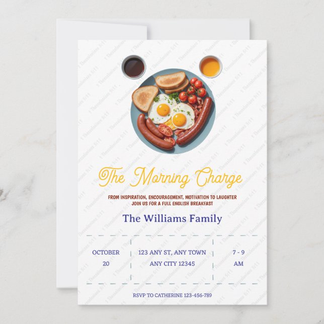 Invitación Morning Charge Fellowship Breakfast Invitation (Anverso)