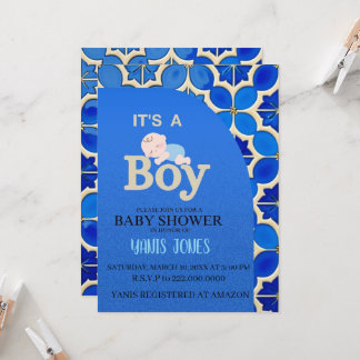 Invitación Moroccan boy baby shower Invitation