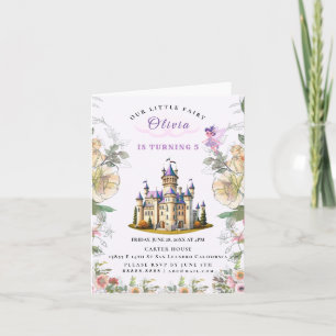 Invitación Morple Castle Fairytale tema del cumpleaños con ha