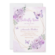 Morple Floral mariposa besa Chica Baby Shower
