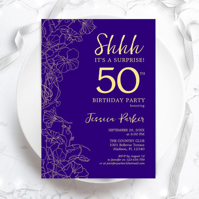 Invitación Morple Gold Surprise 50 cumpleaños (Subido por el creador)