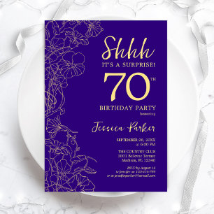 Invitación Morple Gold Surprise Cumpleaños 70