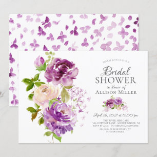 Invitación Morple Peonies Floral Bridal Shower