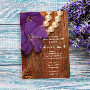 Invitación Morple Periwinkle Barn Parejas de madera Boda Duch